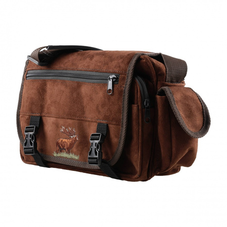 Raportówka myśliwska Forsport zamszowa - brązowy, haft jeleń ryczy w trawie