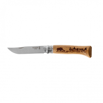 Nóż składany Opinel 8 inox dąb seria Animal - dzik