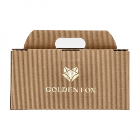 Szklanki do whisky Golden Fox Radius Deer Gold, zdobione odlewanym elementem 2 szt.