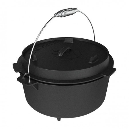 Kociołek wiszący z patelnią żeliwny 9 l