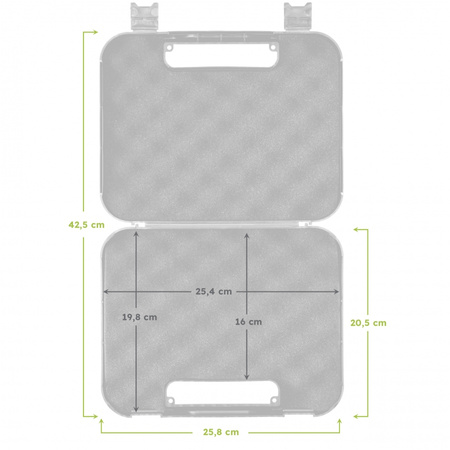 Kufer na pistolet Megaline 24,7x17,7x7,1 cm czarny z czarnymi klamrami