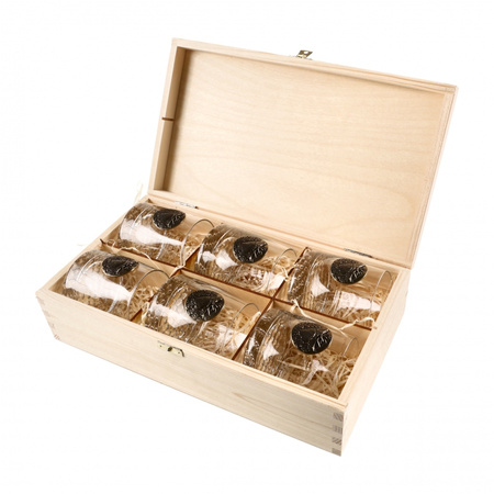 Szklanki do whisky Golden Fox Radius Deer Gold, zdobione odlewanym elementem 6 szt.