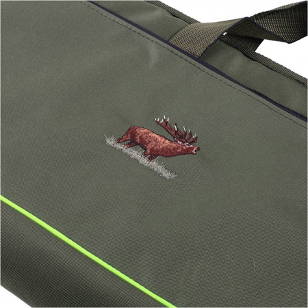 Pokrowiec na broń Forsport 144 cm termo+tłumik - oliwkowy, haft jeleń ryczy w trawie