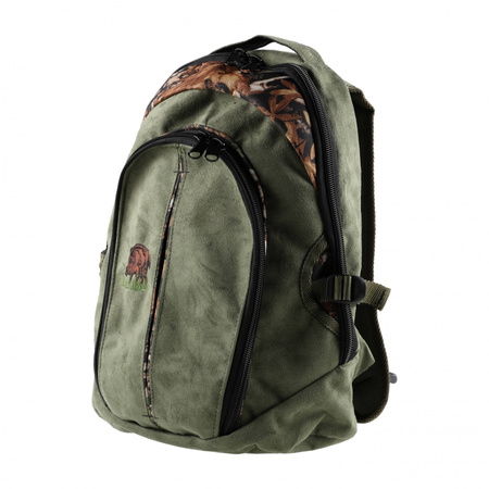 Plecak myśliwski Forsport Smart zamszowy - oliwkowy, haft dzik stoi w trawie