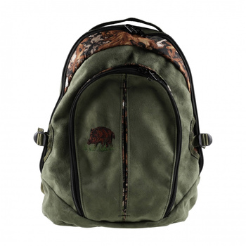 Plecak myśliwski Forsport Smart zamszowy - oliwkowy, haft dzik stoi w trawie