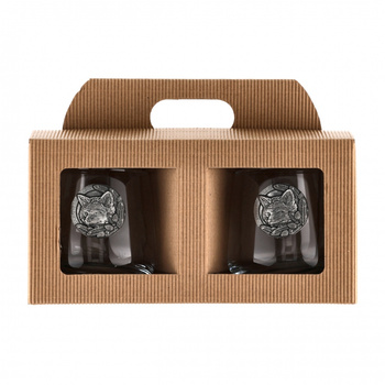 Szklanki do whisky Golden Fox Luna Fox Silver zdobione odlewanym elementem 2 szt.