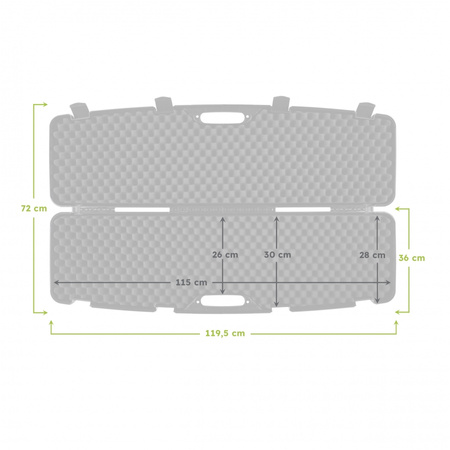 Kufer na bron Megaline czarny 118x30x11cm klamry