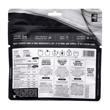 Żywność liofilizowana LYOFOOD Kurczak Tikka Masala 500 g