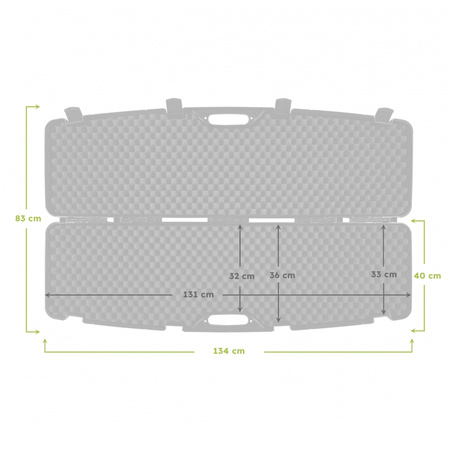 Kufer na broń Megaline 130x35x12 czarny klamry