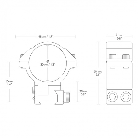 Montaż lunety Hawke z mikroskosem 30 mm wysoki Dovetail na szynę 11 mm