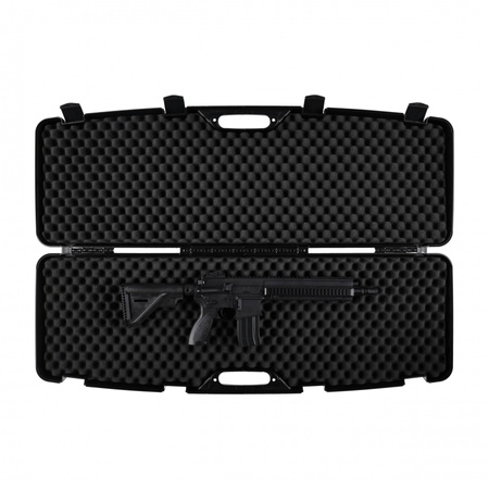 Kufer na bron Megaline czarny 118x35x11cm klamry