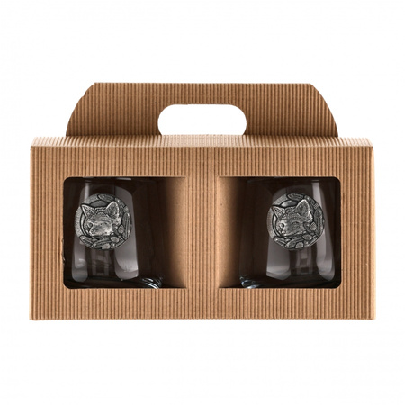 Szklanki do whisky Golden Fox Luna Fox Silver zdobione odlewanym elementem 2 szt.