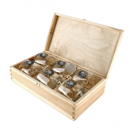 Szklanki do whisky Golden Fox Luna Fox Silver zdobione odlewanym elementem 6 szt.