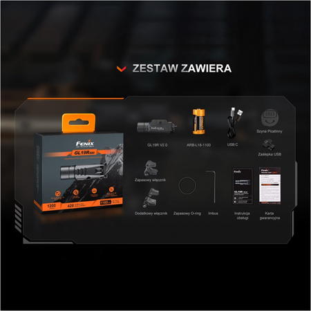 Latarka na broń Fenix GL19R V2.0