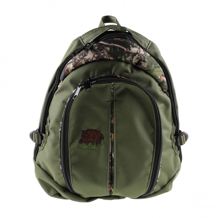 Plecak myśliwski Forsport Smart - oliwkowy kamuflaż, haft dzik stoi w trawie