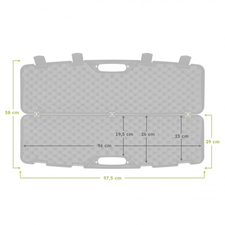 Kufer na bron Megaline czarny 97x25x10 cm klamry