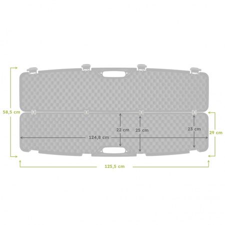 Kufer na bron Megaline czarny 125x25x11 cm zamek