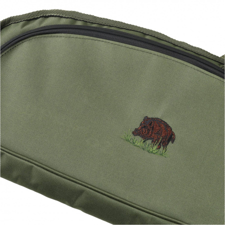 Pokrowiec na broń Forsport 112 cm - oliwkowy, haft dzik stoi w trawie