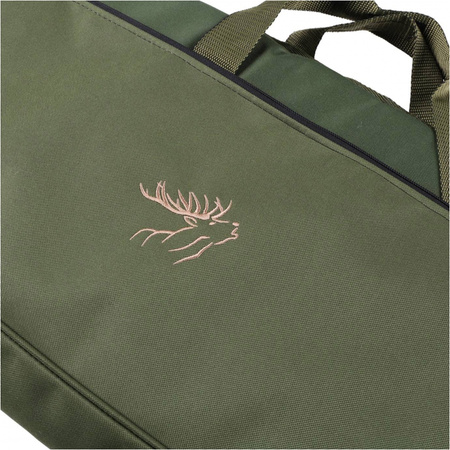 Pokrowiec na broń Forsport 128 cm termo/nokto - oliwkowy, haft beżowa głowa jelenia 2