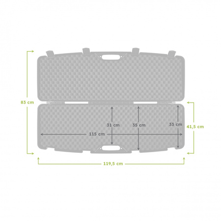 Kufer na bron Megaline czarny 118x35x11cm klamry