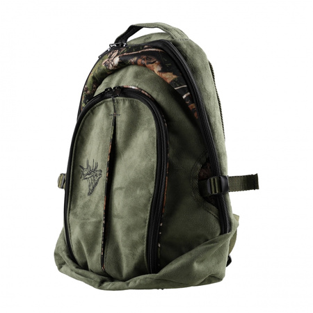 Plecak myśliwski Forsport Smart zamszowy - oliwkowy, haft czarna głowa jelenia