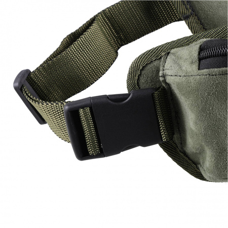 Pas na amunicje Forsport zamszowy z kieszeniami 12/16 mm - oliwkowy, haft jeleń ryczy