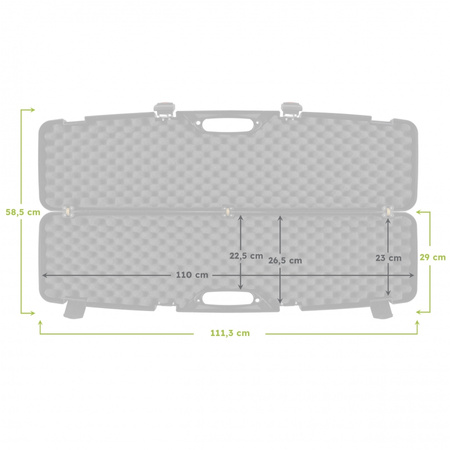 Kufer na bron Megaline czarny 110x25x11 cm szyfr