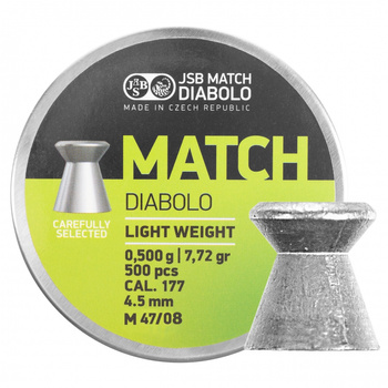 Śrut diabolo JSB Match Light 4,50 mm 500 szt. 0,500 g / 7,72 g