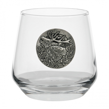 Szklanki do whisky Golden Fox Luna Deer Silver zdobione odlewanym elementem 2szt.