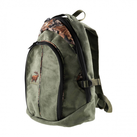 Plecak myśliwski Forsport Smart zamszowy - oliwkowy, haft jeleń ryczy w trawie