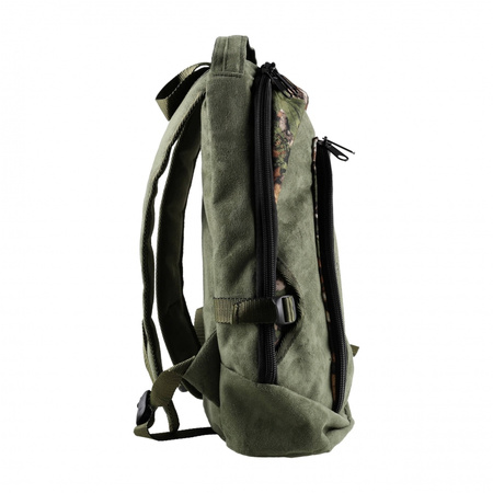 Plecak myśliwski Forsport Smart zamszowy - oliwkowy, haft czarna głowa jelenia