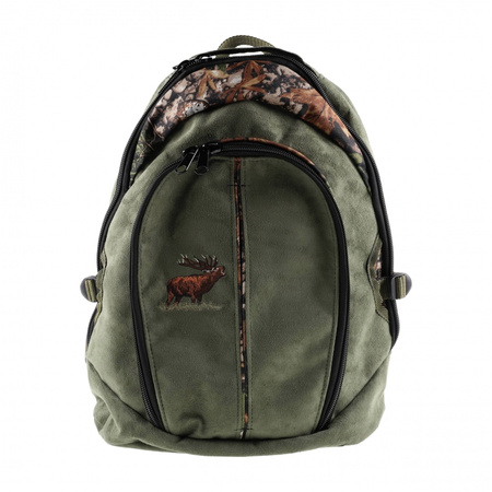 Plecak myśliwski Forsport Smart zamszowy - oliwkowy, haft jeleń ryczy w trawie