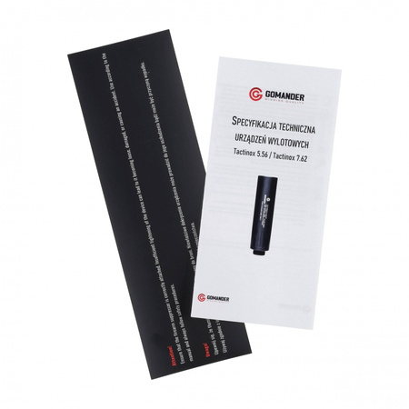 Tłumik do broni Gomander Tactinox DT 7,62 M14X1 LH Czarny