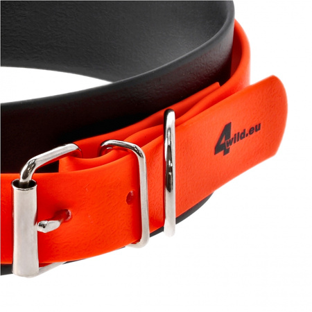 Obroża tropowa 4wild BioThane 50 mm czarno-pomarańczowa 38-52 cm