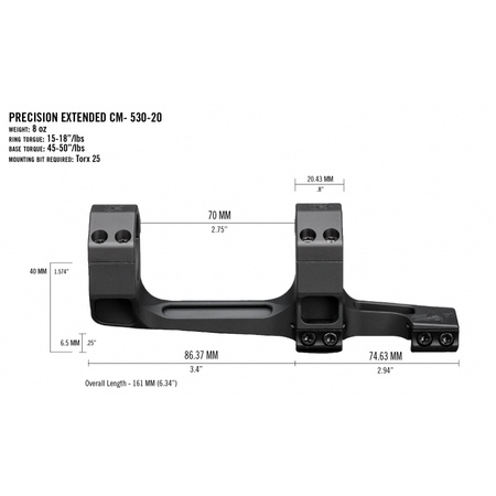 Montaż Vortex Precision Extended 30 mm 20 MOA