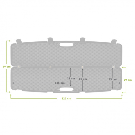 Kufer na bron Megaline czarny 125x25x11cm klamry