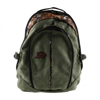 Plecak myśliwski Forsport Smart zamszowy - oliwkowy, haft dzik stoi w trawie