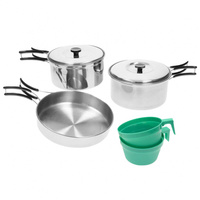 Zestaw naczyń turystycznych Mil-Tec ze stali nierdzewnej 2-osobowy