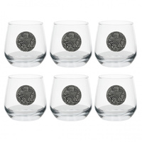 Szklanki do whisky Golden Fox Luna Wild Boar Silver zdobione odlewanym elementem 6 szt.
